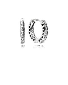 Pandora hopeiset korvarenkaat zirkoneilla 296317CZ