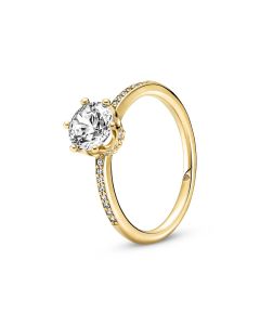 Pandora Clear Sparkling Crown Solitaire kullattu sormus koko 54 168289C01-54