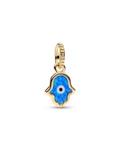 Pandora Opalescent Blue Hamsa Hand Dangle hela kullattu 762699C01