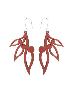 Lumoava Pihla puukorvakorut Iltarusko