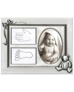 Kehys kolmelle kuvalle nalle ja rusetti