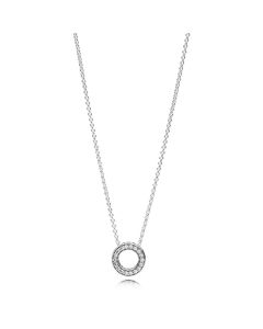 Pandora hopeinen kaulakoru zirkoneilla 45cm