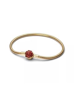 Pandora Disney Beauty and the Beast Enchanted Rose Snake Chain rannekoru kullattu 564019C01-18