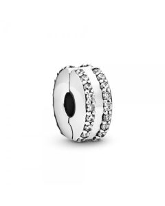 Pandora hopeinen klipsihela Double Lined 798422C01