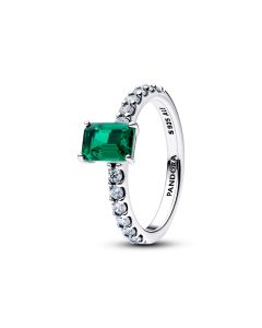 Pandora Rectangular Sparkling Green Halo sormus koko 54 194506C01-54