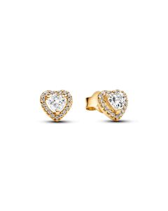 Pandora Timeless Sparkling Elevated Heart korvakorut kullattu 268427C01