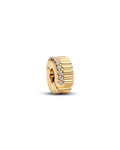 Pandora Ribbed Clip kullattu lukkopala 764078C01