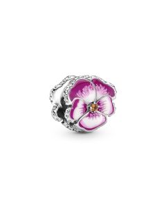 Pandora Pink Pansy Flower hela 790777C01