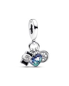 Pandora Camera, Heart & Compass Triple Dangle hela 792703C01