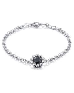 Lumoava Daisy rannekoru mustalla kivellä 18/19,5cm L53238160000