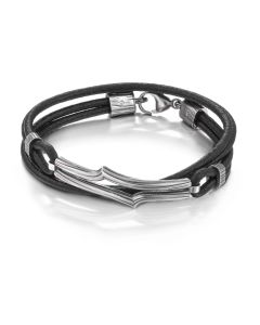 Lumoava Vaellus rannekoru mustalla nahkanauhalla L53239896195