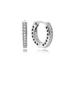 Pandora hopeiset korvarenkaat zirkoneilla 296317CZ