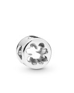 Pandora hopeinen hela Openwork Clover