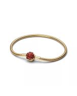 Pandora Disney Beauty and the Beast Enchanted Rose Snake Chain rannekoru kullattu 564019C01-18