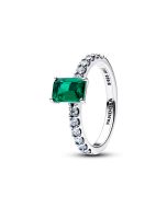 Pandora Rectangular Sparkling Green Halo sormus koko 56 194506C01-56