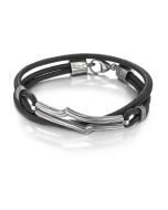 Lumoava Vaellus rannekoru mustalla nahkanauhalla L53239896195